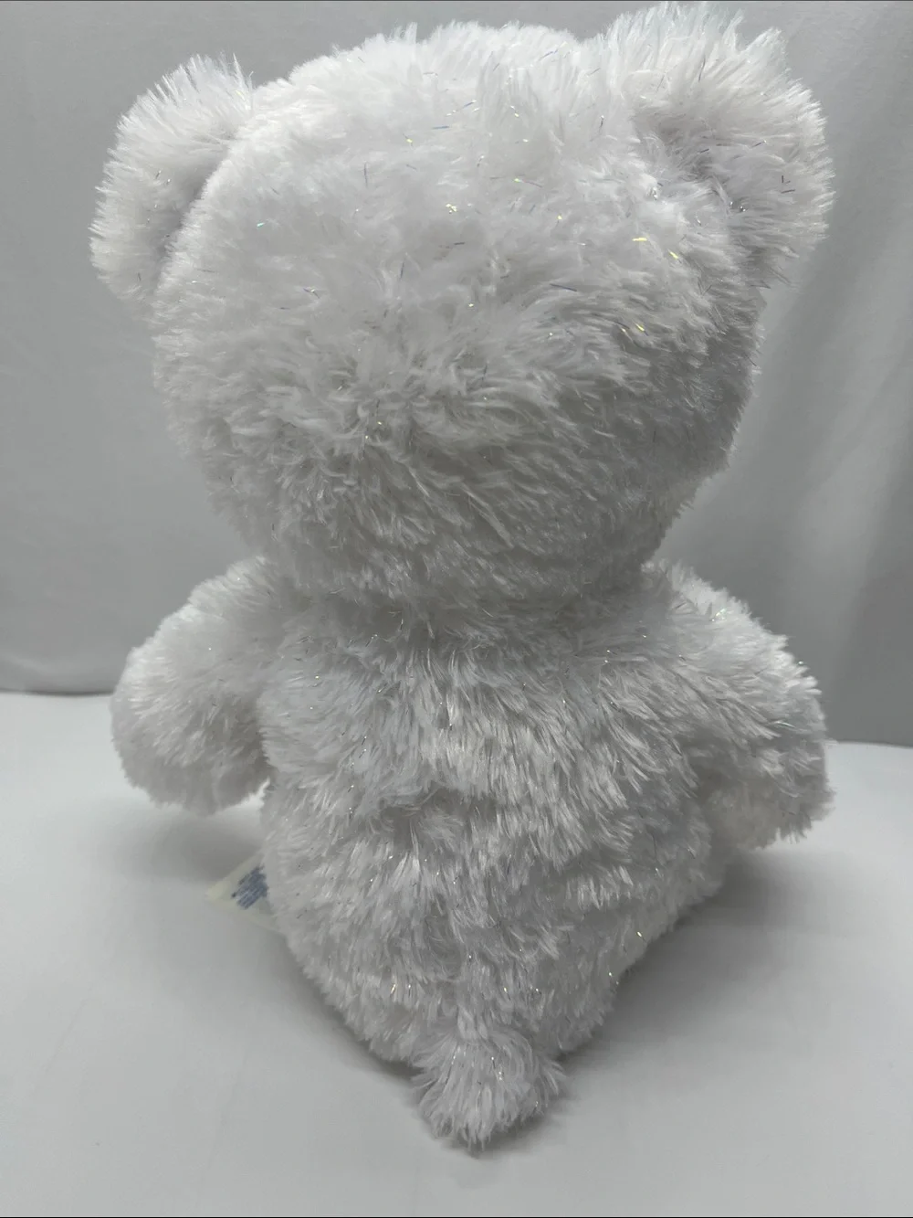 Build-A-Bear White Plush Bear with Blue Eyes and Pink Nose